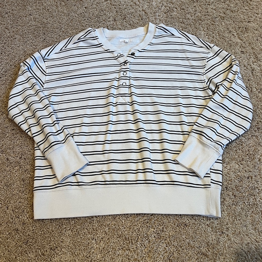 Striped Pullover Sweatshirt